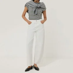 Best Slub-Texture Striped T-Shirt Women Tops