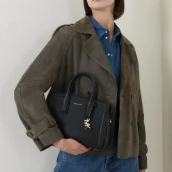 Online Small Woven-Trim Leather Satchel Women Crossbody Bags|Top Handle Bags
