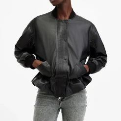Clearance Sofi Leather Bomber Jacket Women Coats & Jackets