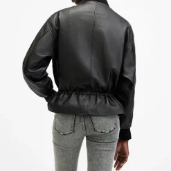 Clearance Sofi Leather Bomber Jacket Women Coats & Jackets