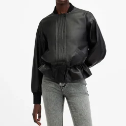 Clearance Sofi Leather Bomber Jacket Women Coats & Jackets