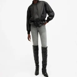 Clearance Sofi Leather Bomber Jacket Women Coats & Jackets