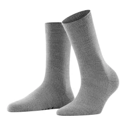 Soft Merino Crew Length Socks Light Grey Mel Women Hosiery