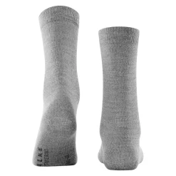 Soft Merino Crew Length Socks Light Grey Mel Women Hosiery