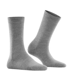Soft Merino Crew Length Socks Light Grey Mel Women Hosiery