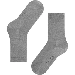 Soft Merino Crew Length Socks Light Grey Mel Women Hosiery