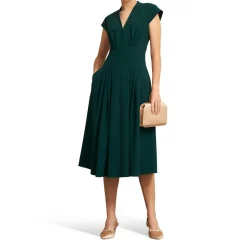 Sophie Pintuck Flared Dress Women Dresses