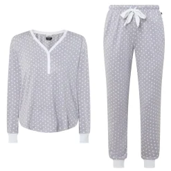 Sale Spade Print Henley Pyjama Set Women Sleepwear