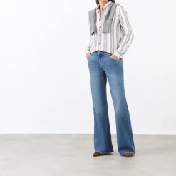 Clearance Spencer Coated Flared Leg Jeans Women Denim