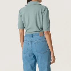 Online Spina Knit Polo Shirt Women Sweaters & Cardigans