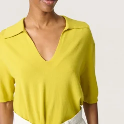 Online Spina Knit Polo Shirt Women Sweaters & Cardigans