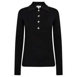 New Spina Ribbed Polo Shirt Women Sweaters & Cardigans
