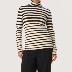 New Spina Striped Turtleneck Sweater Women Sweaters & Cardigans