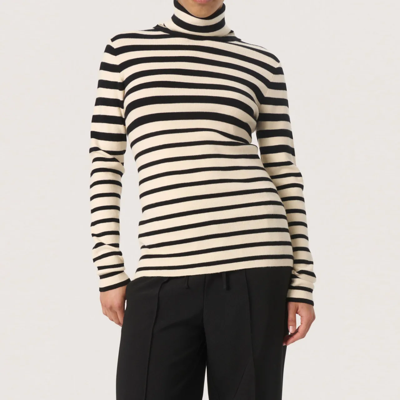 New Spina Striped Turtleneck Sweater Women Sweaters & Cardigans