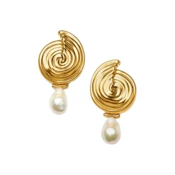 New Spiral Detachable Pearl Drop Earrings Women Earrings