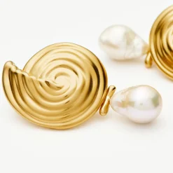 New Spiral Detachable Pearl Drop Earrings Women Earrings