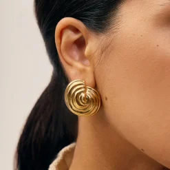 Online Spiral Dome Oversized Stud Earrings Women Earrings