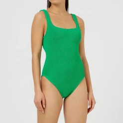 Square Neck Crinkle Swimsuit Women Swimwear & Beachwear