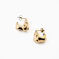 Hot Square Textured Statement Hoops Women Earrings
