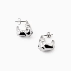 Discount Square Textured Statement Hoops Women Earrings