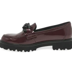 Clearance Squeeze Chain-Detail Patent Loafers Women Loafers