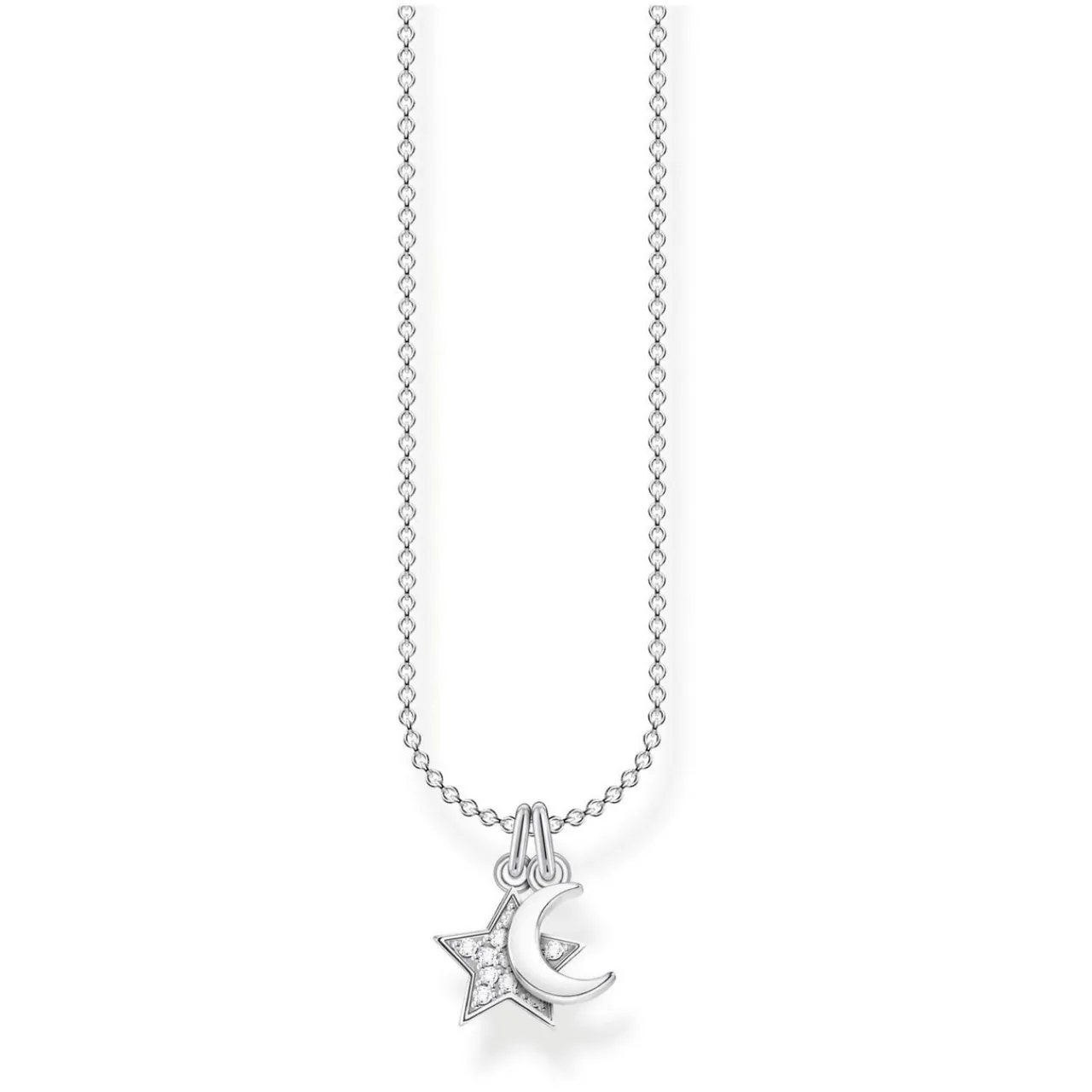 Hot Star & Moon Sterling Silver Necklace Women Necklaces