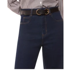 Clearance Stretch High-Rise Barrel Straight-Leg Jeans Women Denim