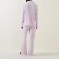 Clearance Stretch Rib Long Pyjama Set Women Sleepwear