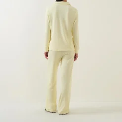 New Stretch Rib Long Pyjama Set Women Sleepwear