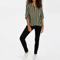 Stridy Striped Blouse Women Tops