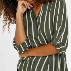 Stridy Striped Blouse Women Tops