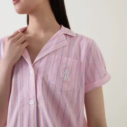 Discount Stripe Cropped Pyjama Set Women Sleepwear
