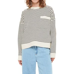 Outlet Stripe Sweatshirt Women Sweatshirts & Hoodies