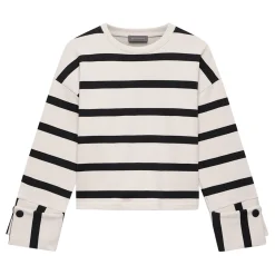 Striped Cuff Detail Sweatshirt Women Sweatshirts & Hoodies