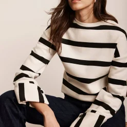 Striped Cuff Detail Sweatshirt Women Sweatshirts & Hoodies