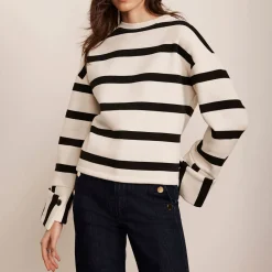 Striped Cuff Detail Sweatshirt Women Sweatshirts & Hoodies