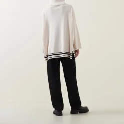 Best Striped Hem Turtleneck Sweater Women Sweaters & Cardigans