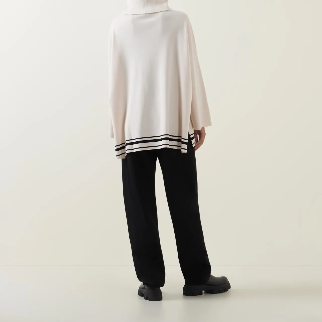 Best Striped Hem Turtleneck Sweater Women Sweaters & Cardigans
