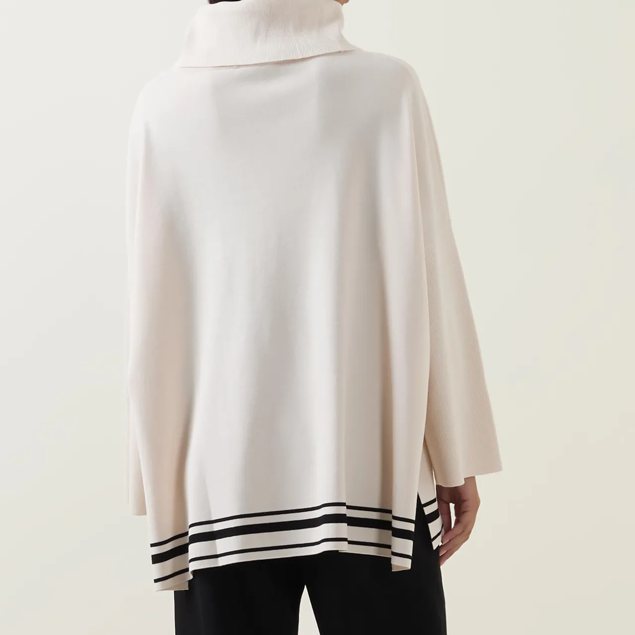 Best Striped Hem Turtleneck Sweater Women Sweaters & Cardigans