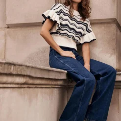 Best Striped Knit Top Women Sweaters & Cardigans