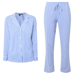Clearance Striped Logo Pyjama Set Women Sleepwear