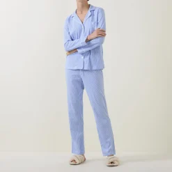 Clearance Striped Logo Pyjama Set Women Sleepwear