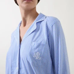 Clearance Striped Logo Pyjama Set Women Sleepwear