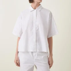 Discount Striped Night Shirt Women Sleepwear