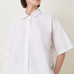 Discount Striped Night Shirt Women Sleepwear
