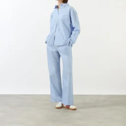 Sale Striped Oversized Shirt Women Tops