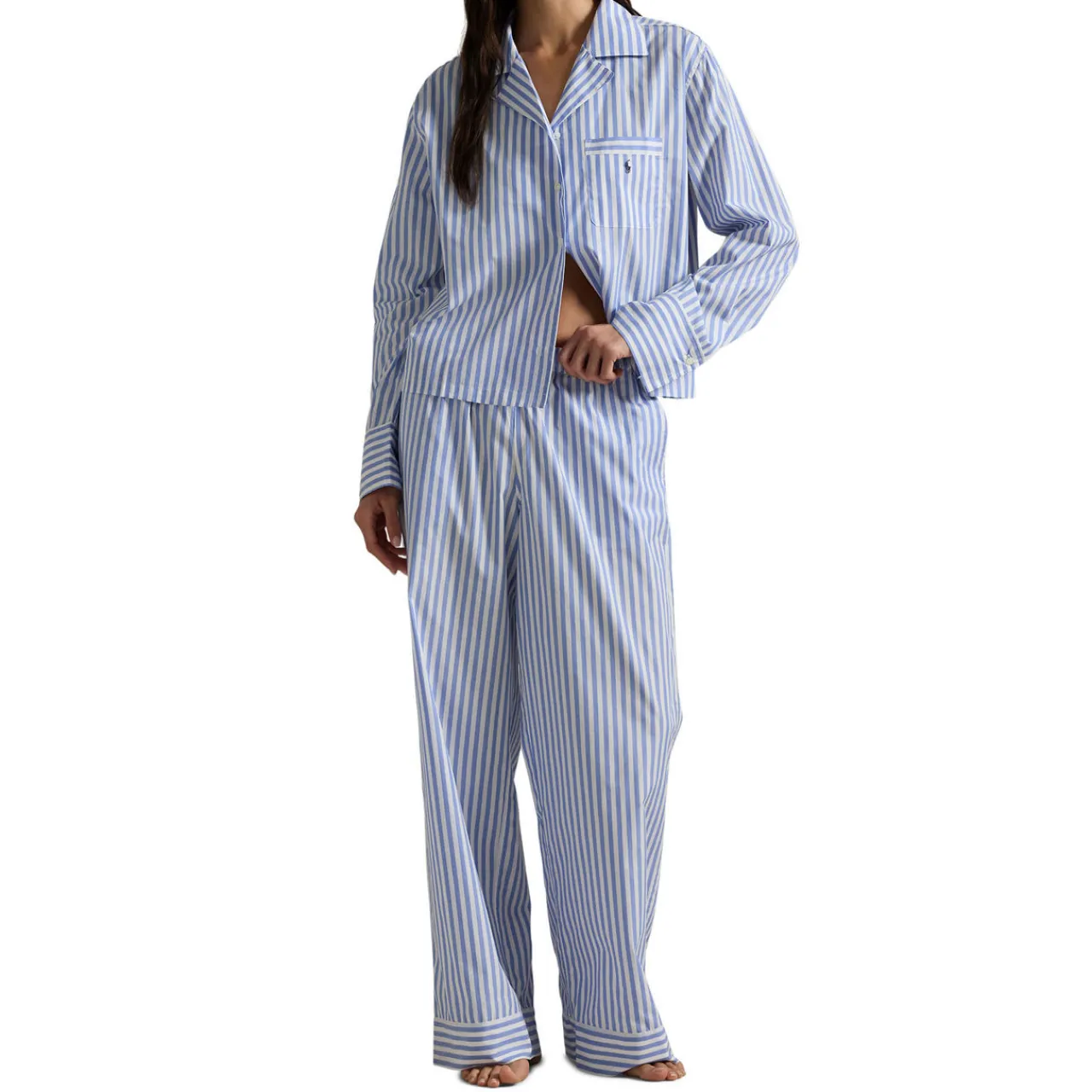 Clearance Striped Pony Logo Pyjama Set Women Sleepwear