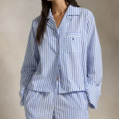Clearance Striped Pony Logo Pyjama Set Women Sleepwear