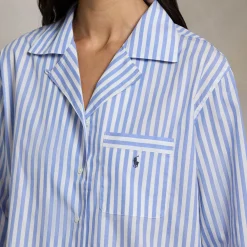 Clearance Striped Pony Logo Pyjama Set Women Sleepwear