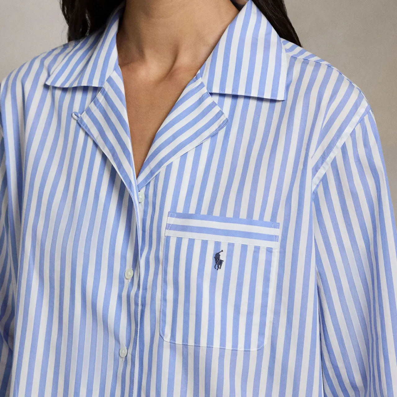 Clearance Striped Pony Logo Pyjama Set Women Sleepwear